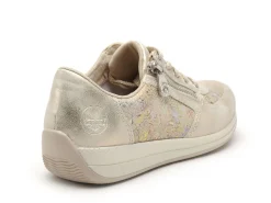 Rieker N1112 Beige Baskets Basses Femme