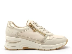 Rieker N9301 Beige Baskets Basses Femme