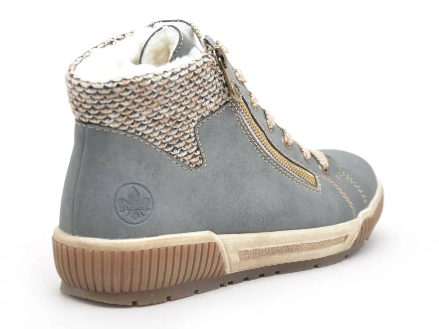 Rieker N0709 Bleu Boots et Bottines Plates Femme
