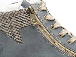 Rieker N0709 Bleu Boots et Bottines Plates Femme