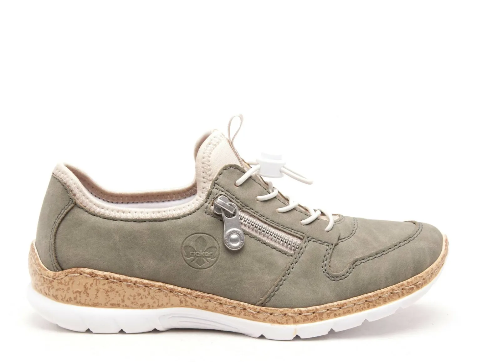 Rieker N42GO Kaki Baskets Basses Femme