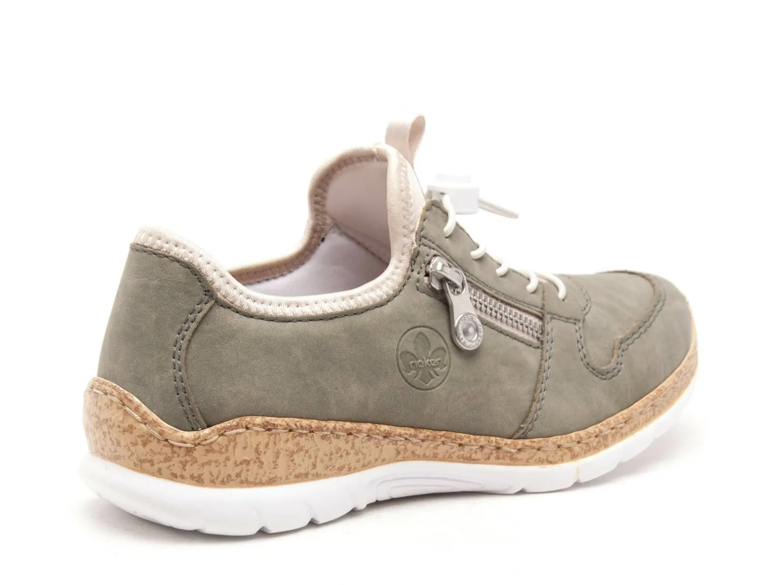 Rieker N42GO Kaki Baskets Basses Femme