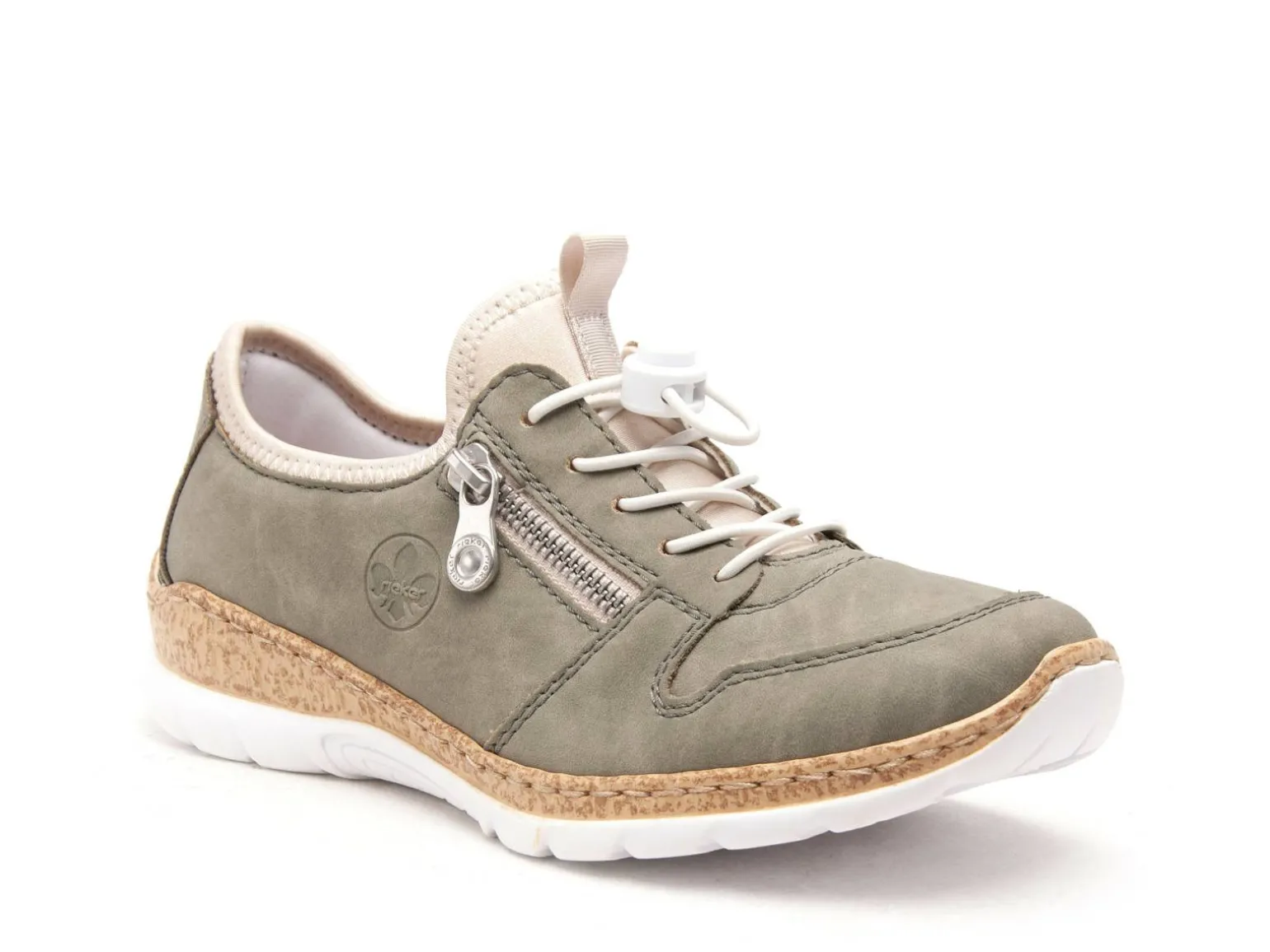 Rieker N42GO Kaki Baskets Basses Femme