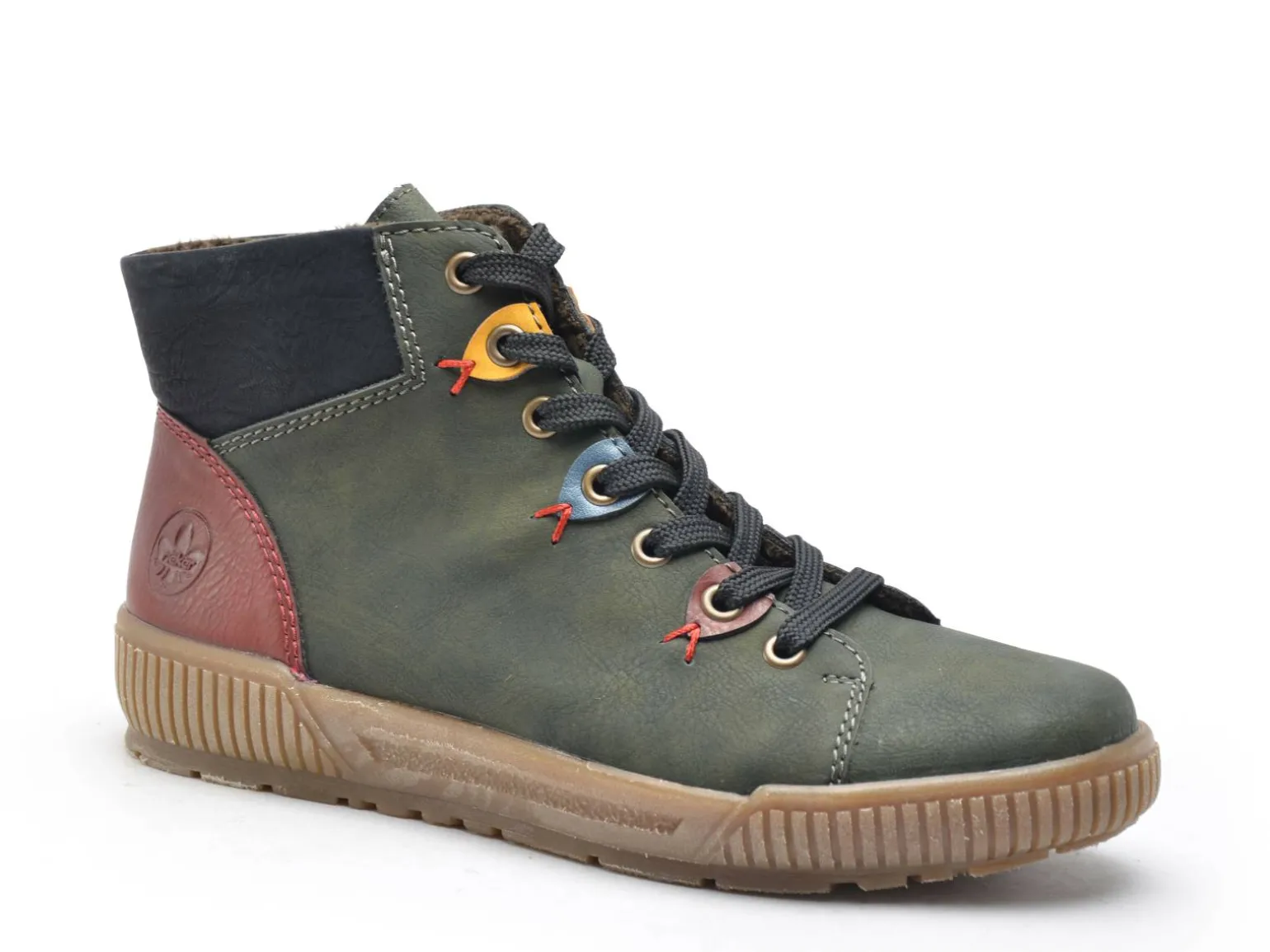 Rieker N0711 Kaki Boots et Bottines Plates Femme