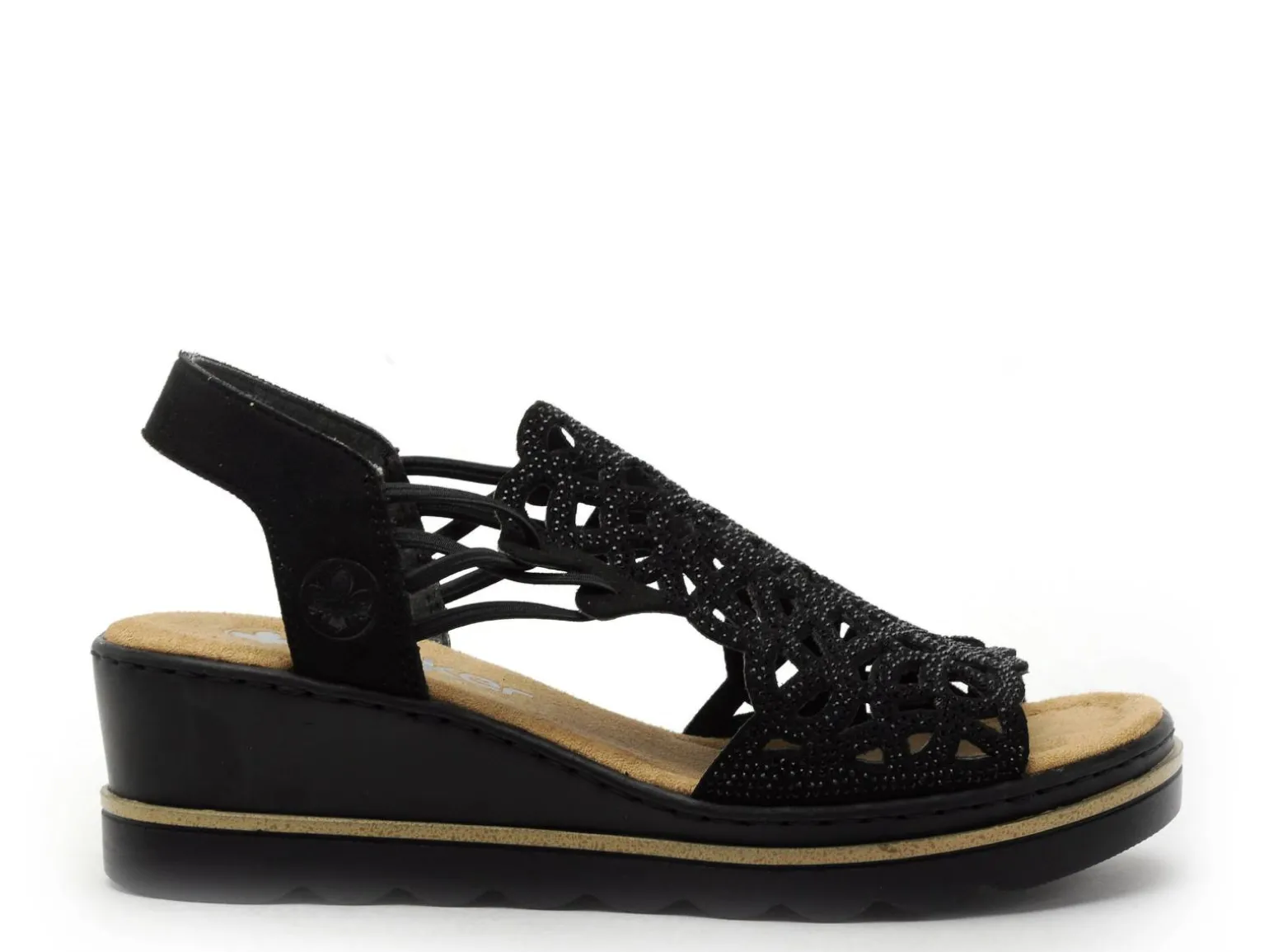 Rieker 67465 Noir Sandales à Talons Femme