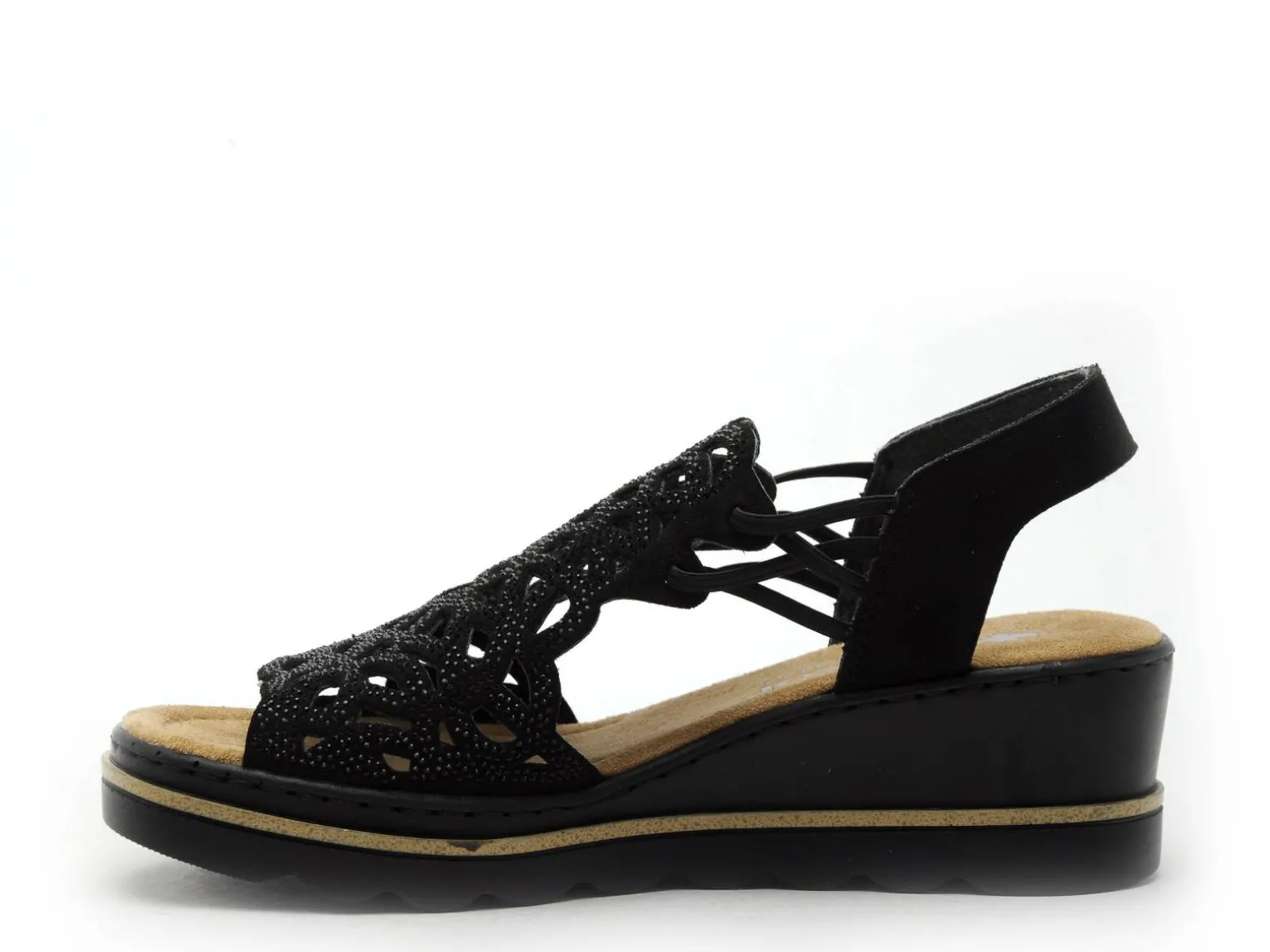 Rieker 67465 Noir Sandales à Talons Femme