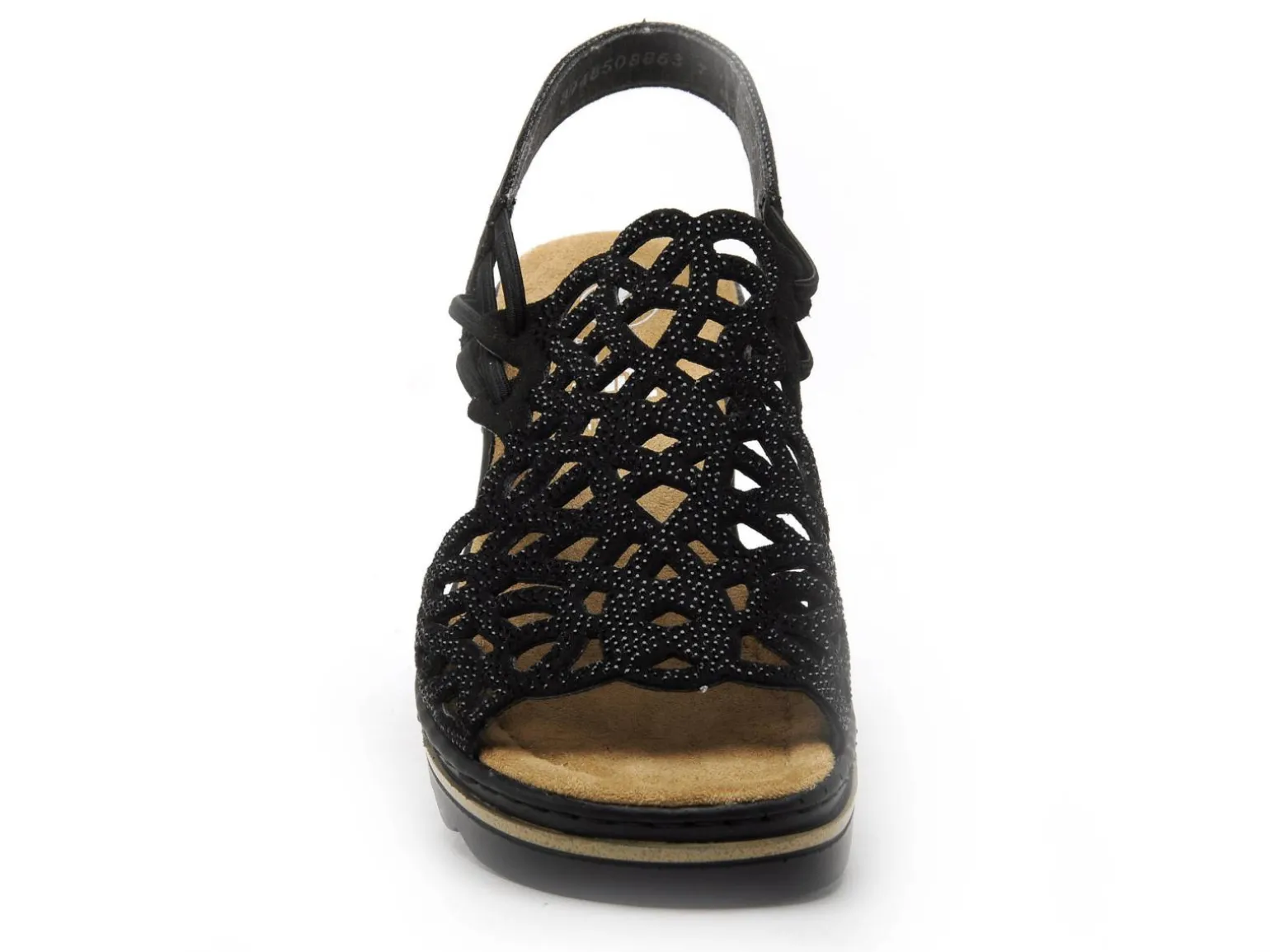 Rieker 67465 Noir Sandales à Talons Femme
