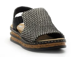 Rieker 62971 Noir Sandales à Talons Femme