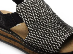 Rieker 62971 Noir Sandales à Talons Femme