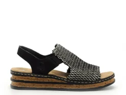 Rieker 62971 Noir Sandales à Talons Femme