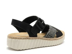 Rieker 69269 Noir Sandales à Talons Femme