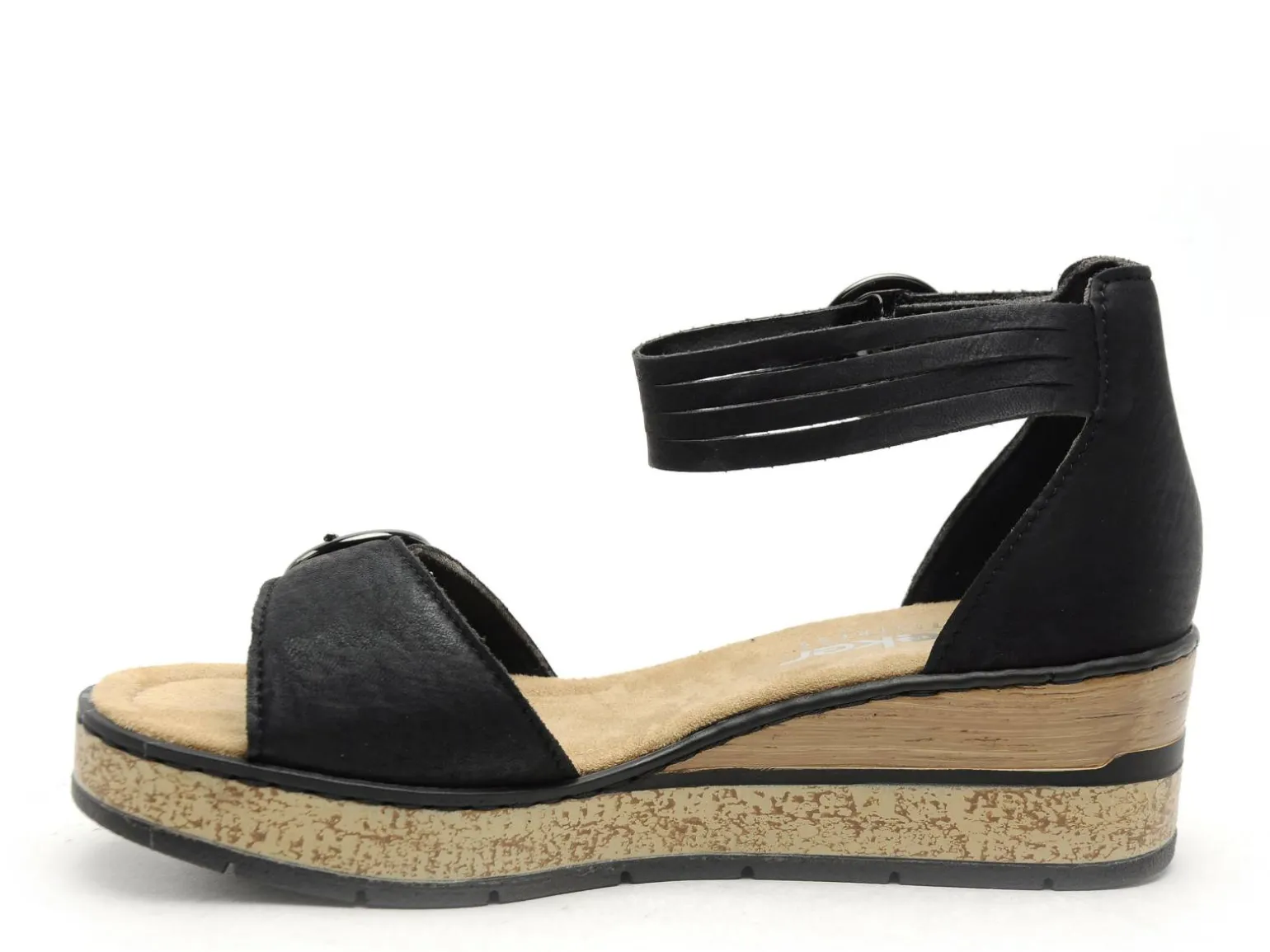Rieker 63780 Noir Sandales à Talons Femme