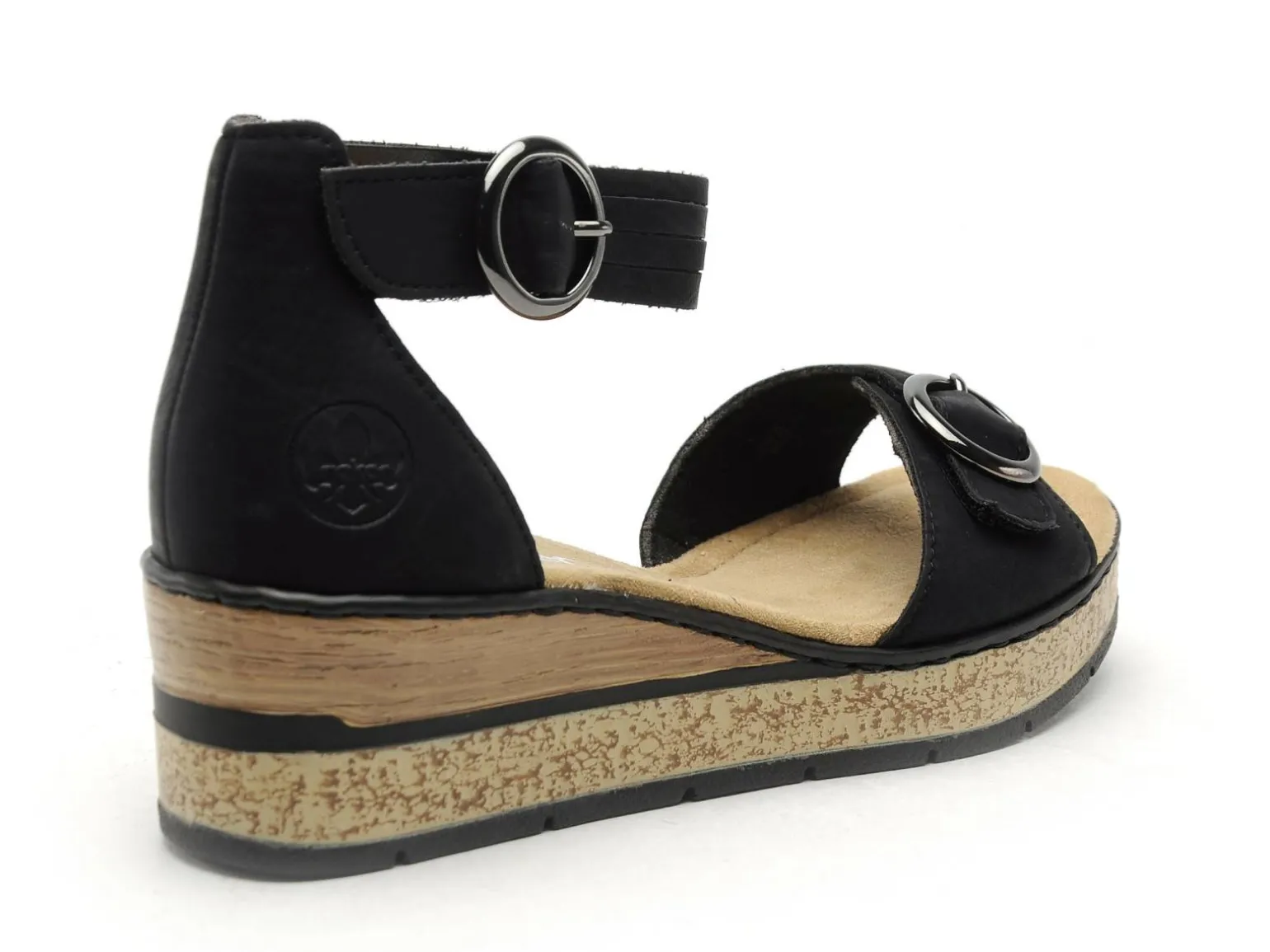 Rieker 63780 Noir Sandales à Talons Femme
