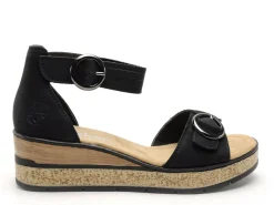 Rieker 63780 Noir Sandales à Talons Femme