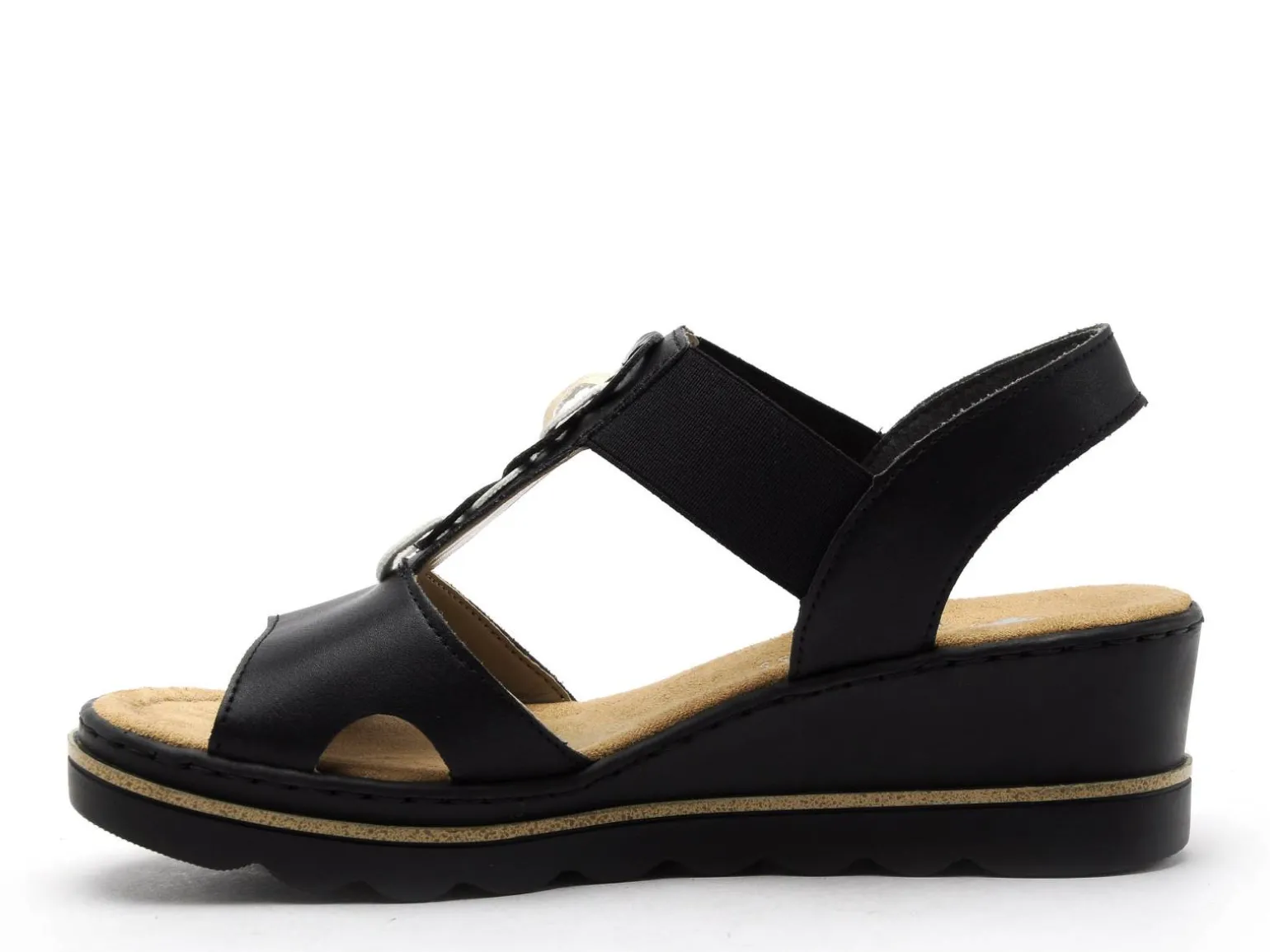 Rieker 67498 Noir Sandales à Talons Femme