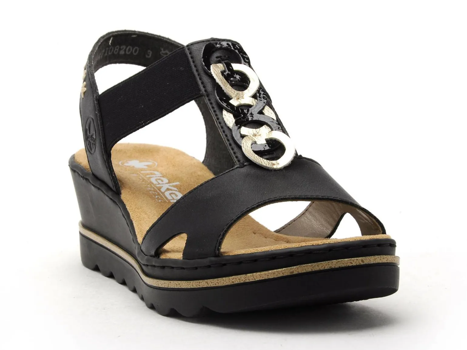 Rieker 67498 Noir Sandales à Talons Femme