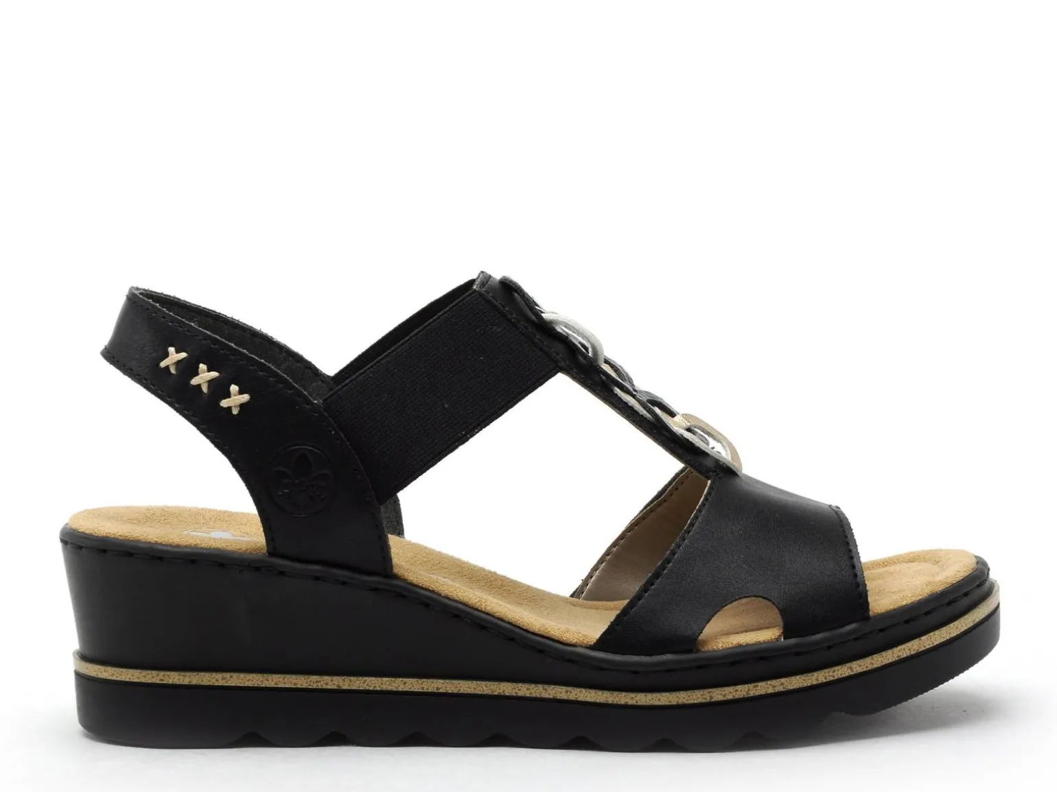 Rieker 67498 Noir Sandales à Talons Femme