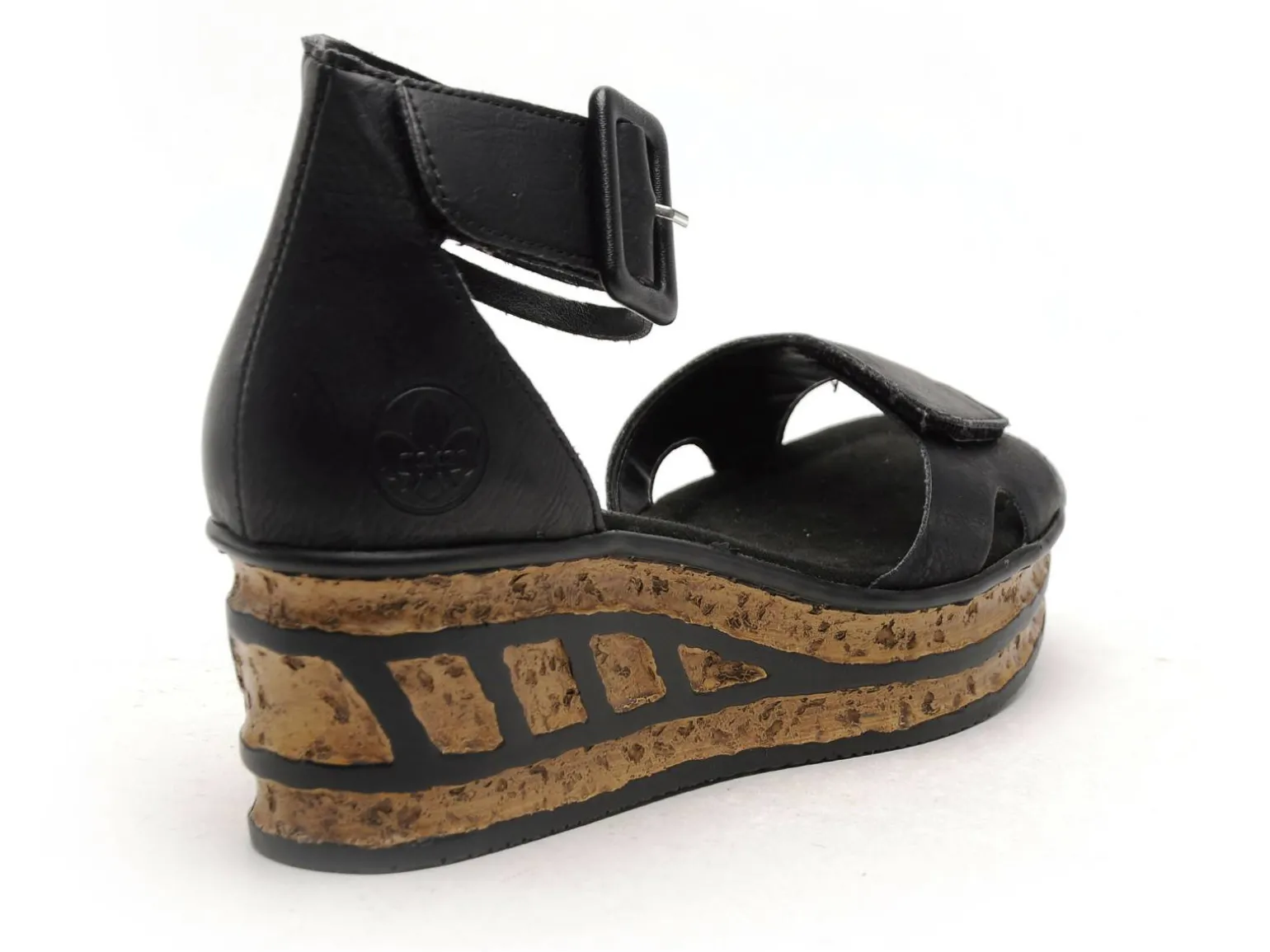Rieker 68194 Noir Sandales à Talons Femme