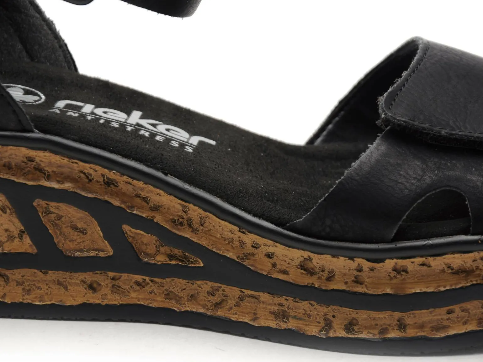 Rieker 68194 Noir Sandales à Talons Femme