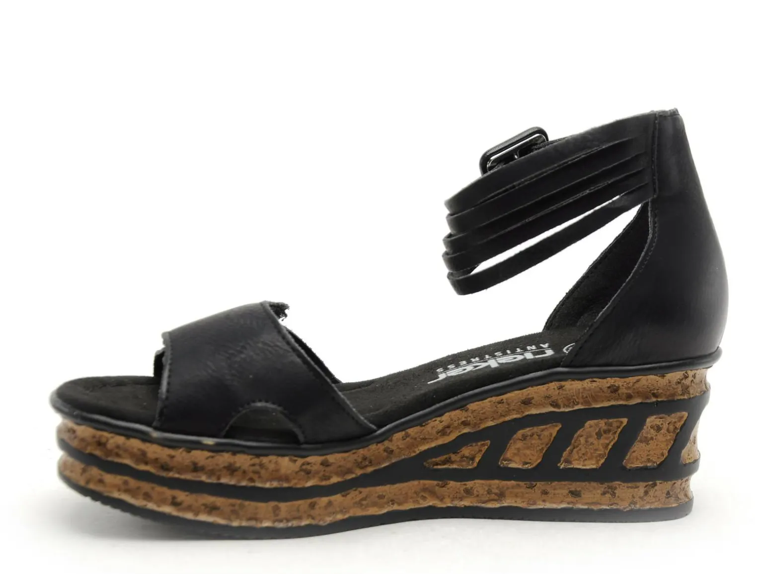 Rieker 68194 Noir Sandales à Talons Femme
