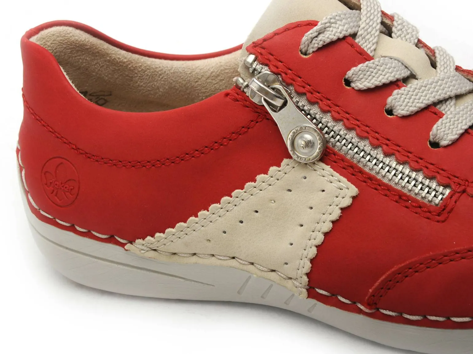 Rieker 52521 Rouge Baskets Basses Femme
