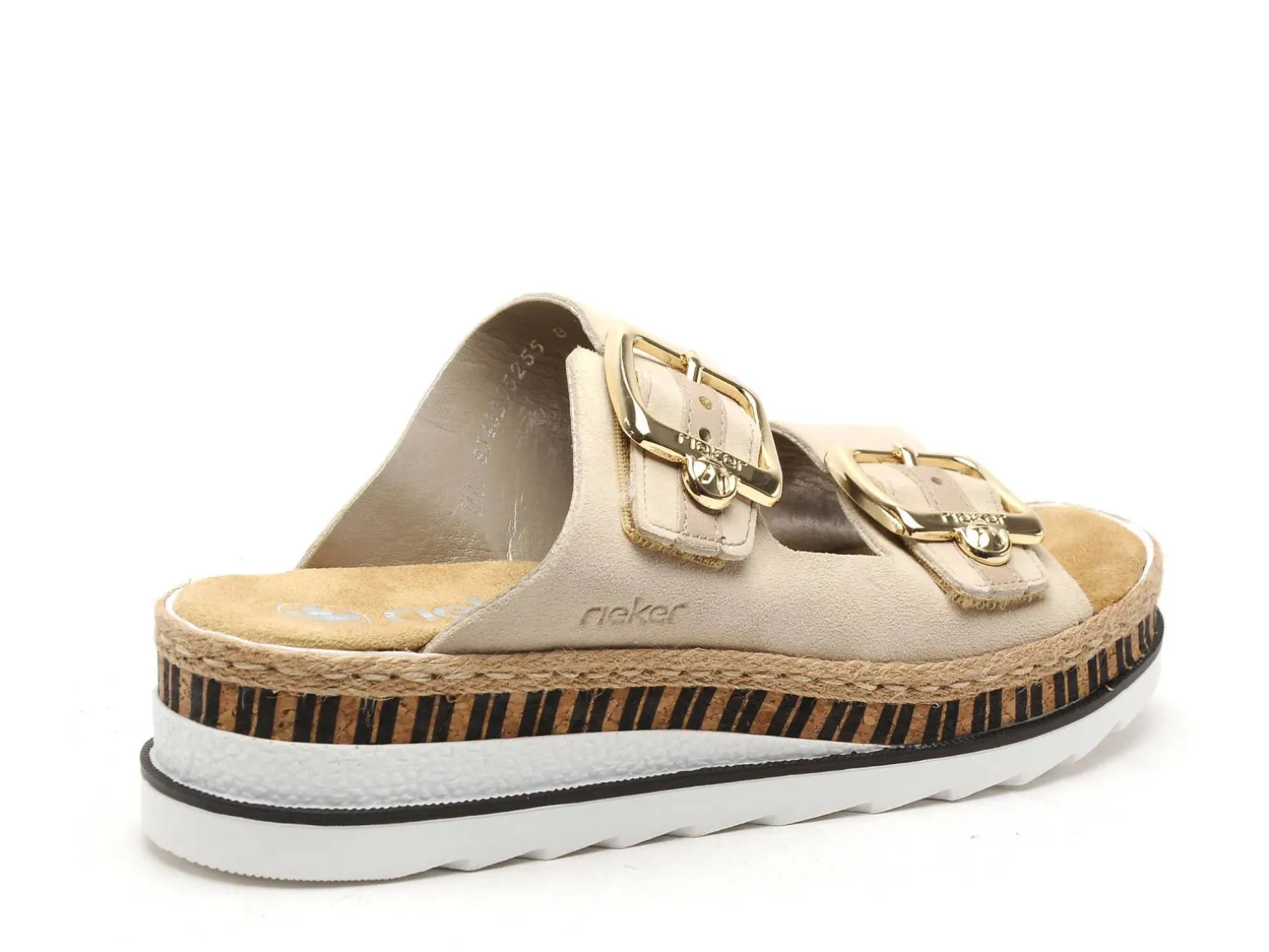 Rieker V7955 Beige Mules et Sabots à Talons Femme
