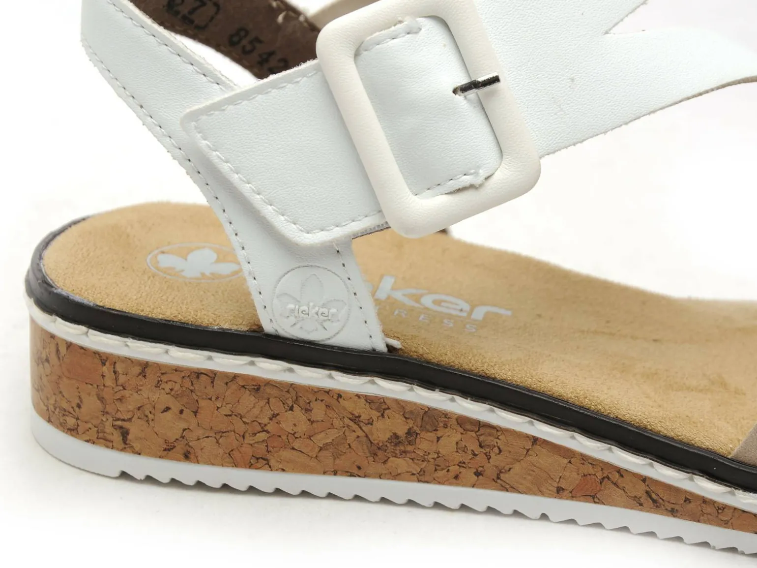 Rieker V3660 Beige Sandales Plates Femme