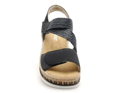 Rieker V7974 Bleu Sandales à Talons Femme