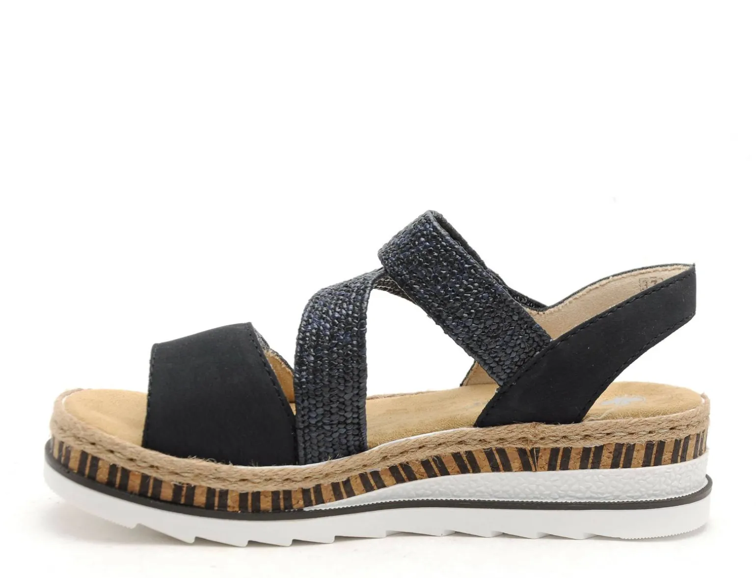 Rieker V7974 Bleu Sandales à Talons Femme