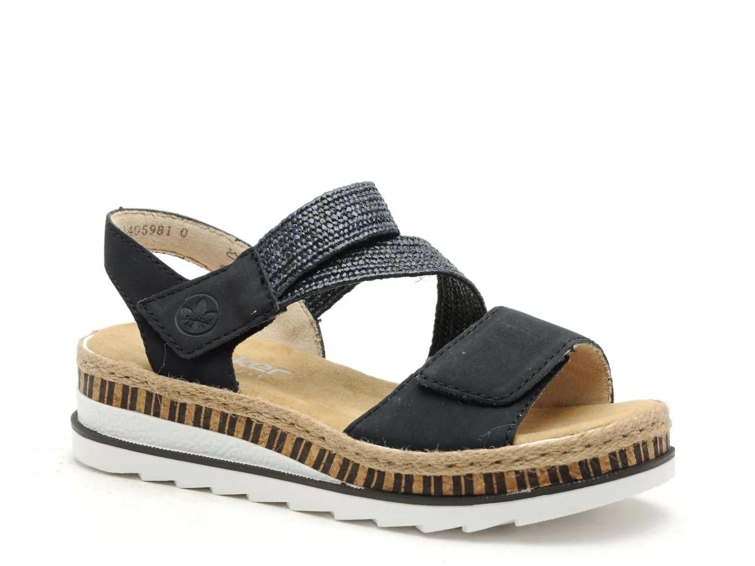 Rieker V7974 Bleu Sandales à Talons Femme