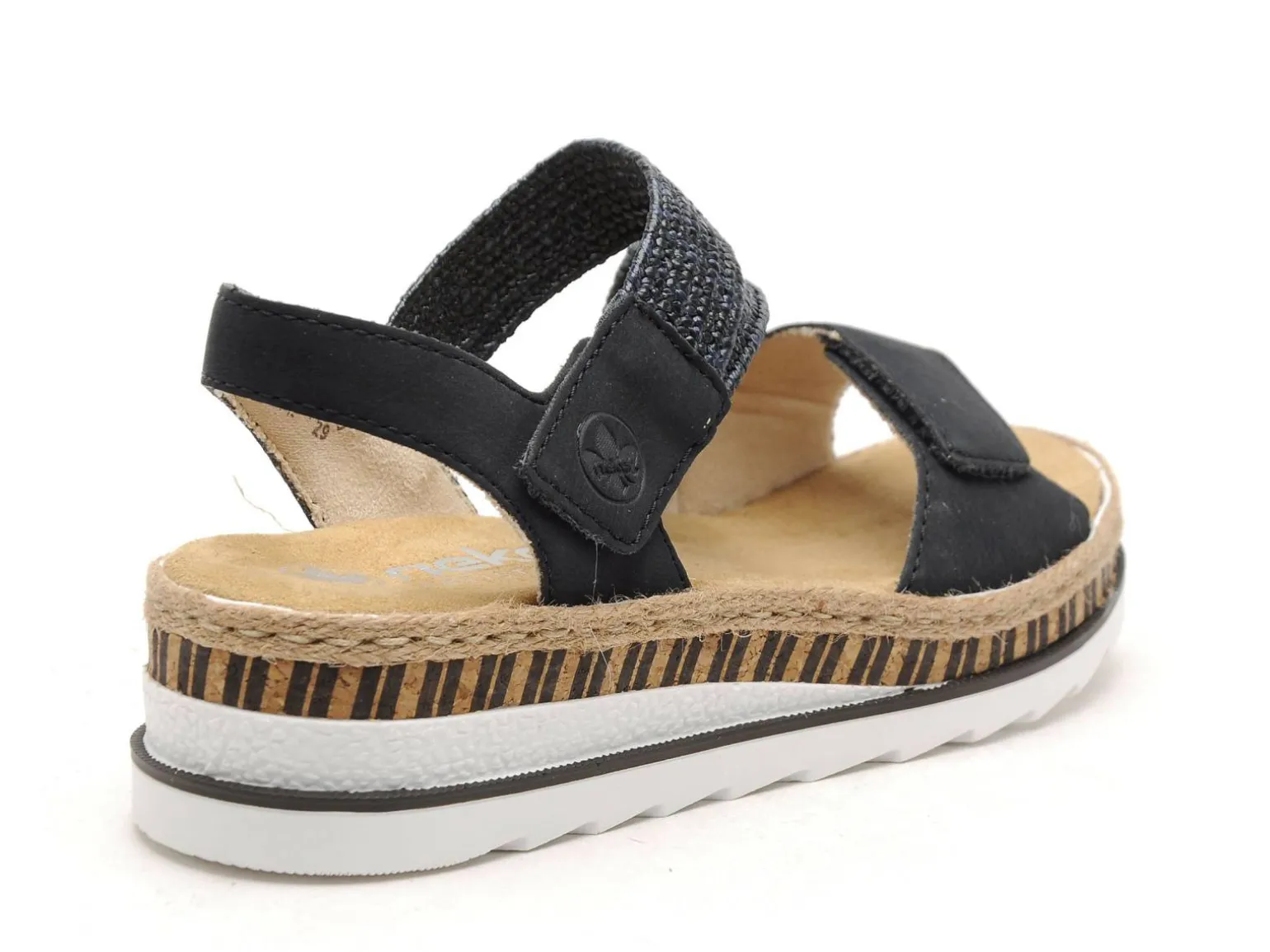 Rieker V7974 Bleu Sandales à Talons Femme