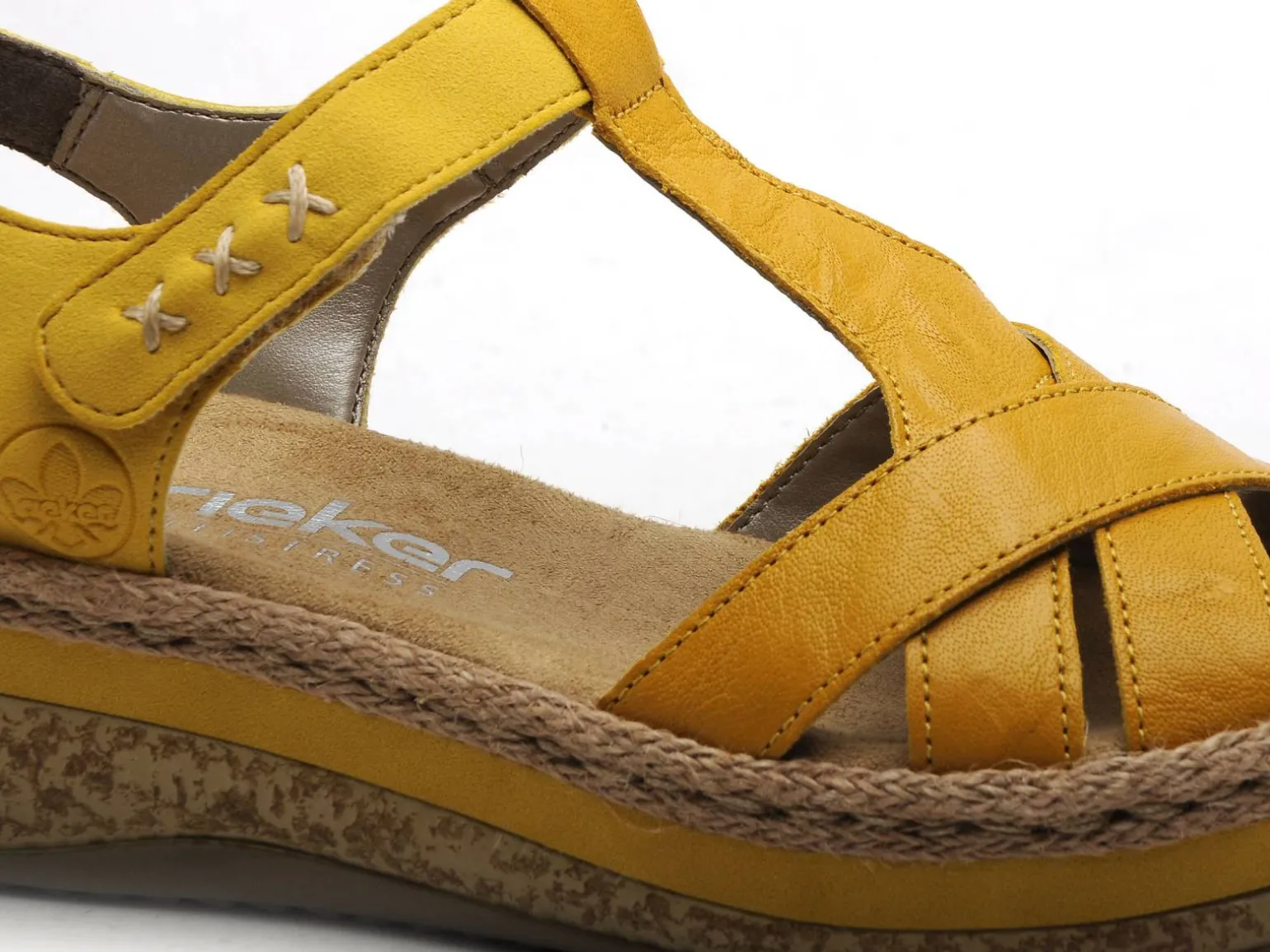 Rieker V0919 Jaune Sandales à Talons Femme