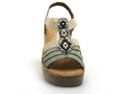 Rieker V0920 Kaki Sandales à Talons Femme