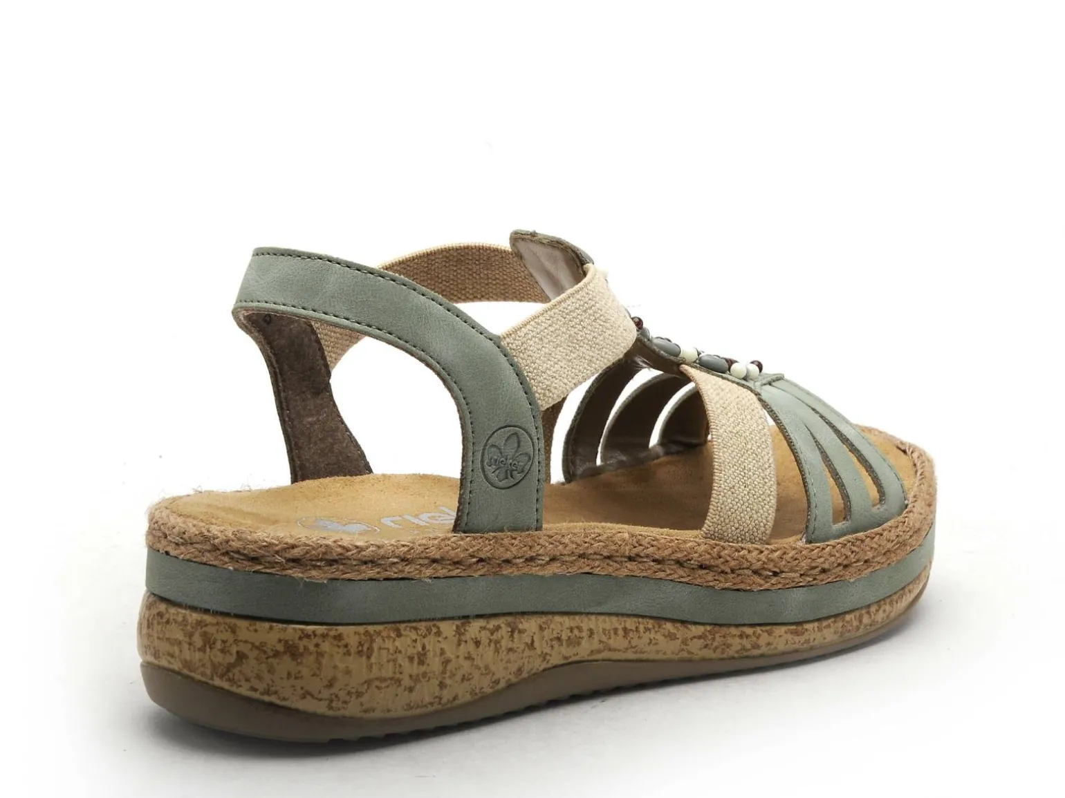 Rieker V0920 Kaki Sandales à Talons Femme