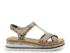 Rieker V7919 Multicolore Sandales à Talons Femme