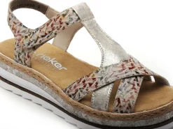 Rieker V7919 Multicolore Sandales à Talons Femme