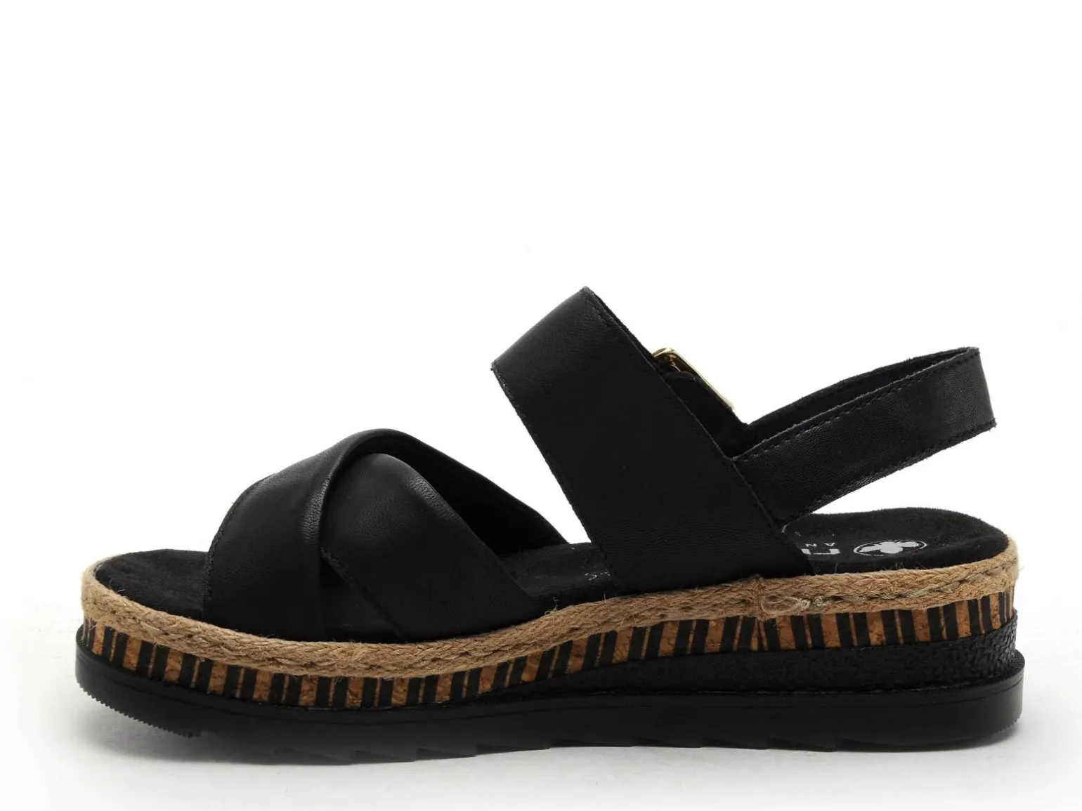 Rieker V7951 Noir Sandales à Talons Femme
