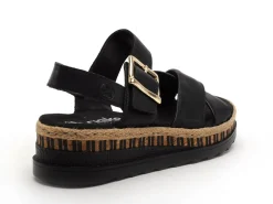 Rieker V7951 Noir Sandales à Talons Femme