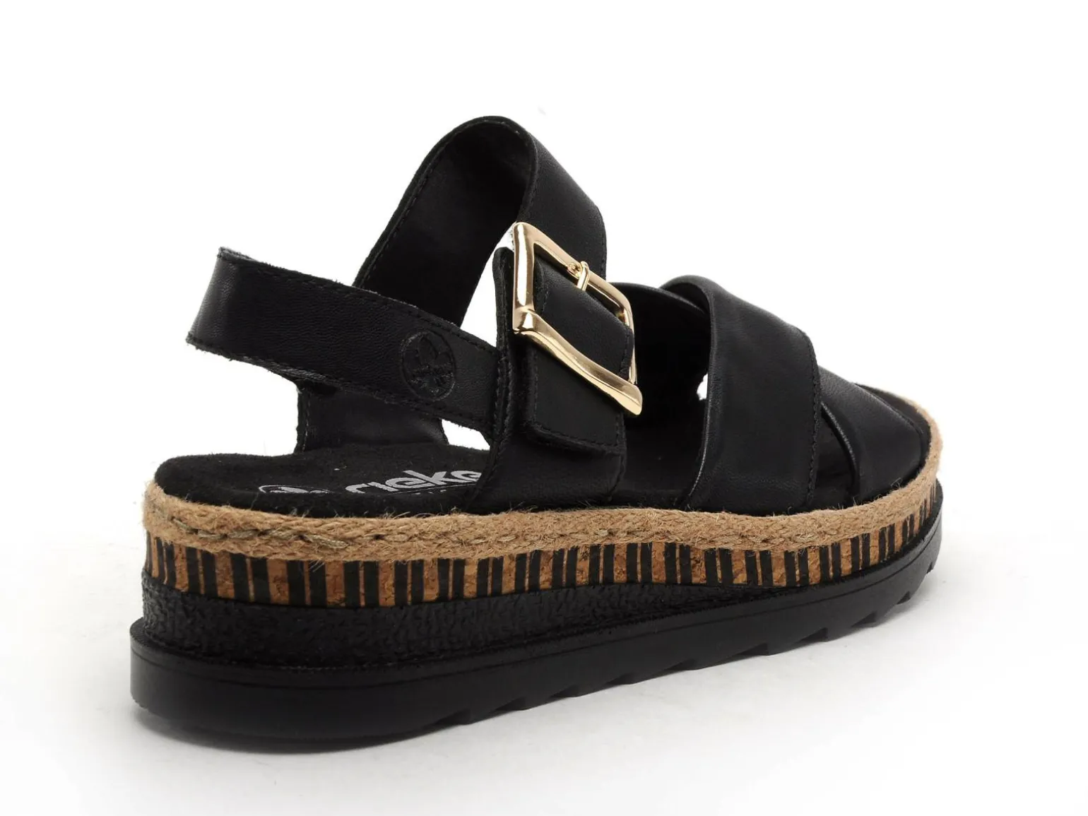 Rieker V7951 Noir Sandales à Talons Femme