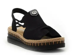 Rieker V7972 Noir Sandales à Talons Femme