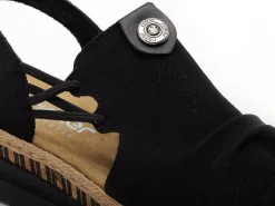 Rieker V7972 Noir Sandales à Talons Femme