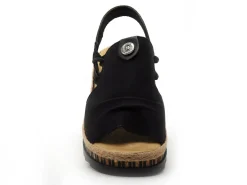 Rieker V7972 Noir Sandales à Talons Femme
