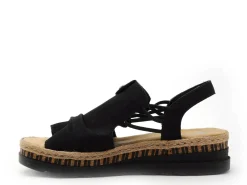 Rieker V7972 Noir Sandales à Talons Femme