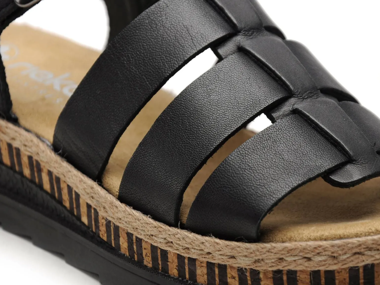 Rieker V7904 Noir Sandales à Talons Femme