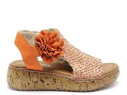 Rieker V1783 Orange Sandales à Talons Femme