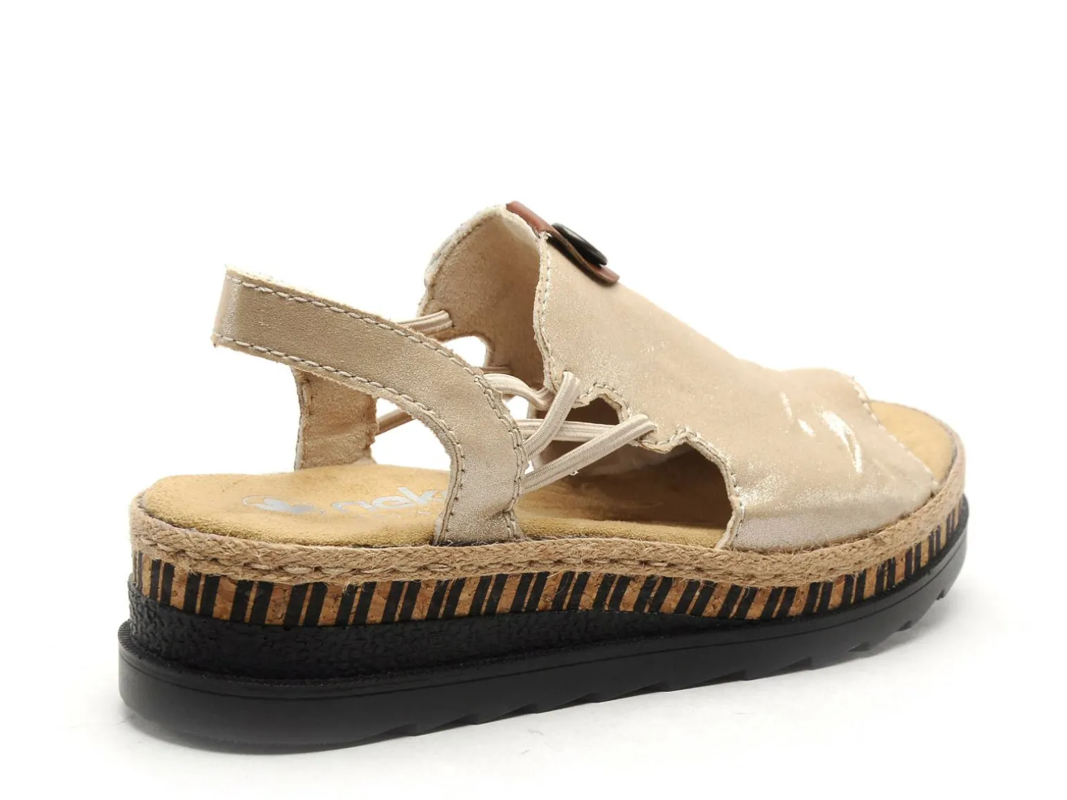 Rieker V7972 Or Sandales à Talons Femme