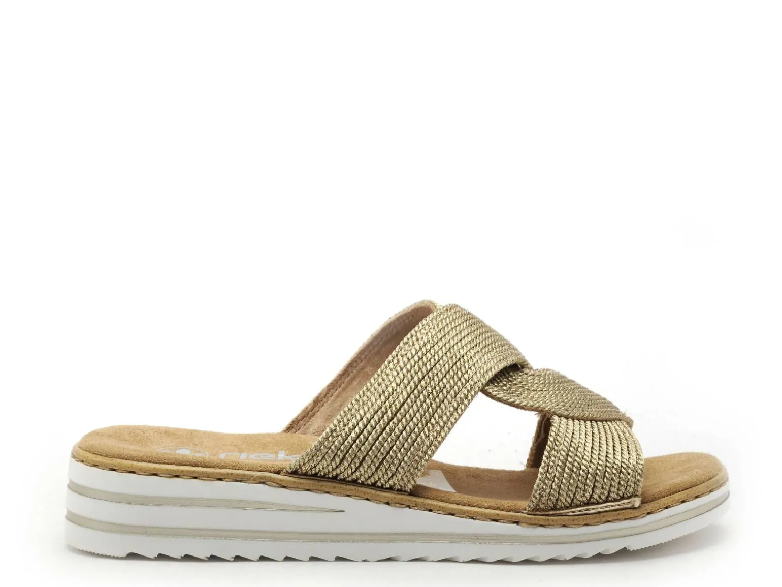 Rieker V06R4 Or Mules et Sabots à Talons Femme