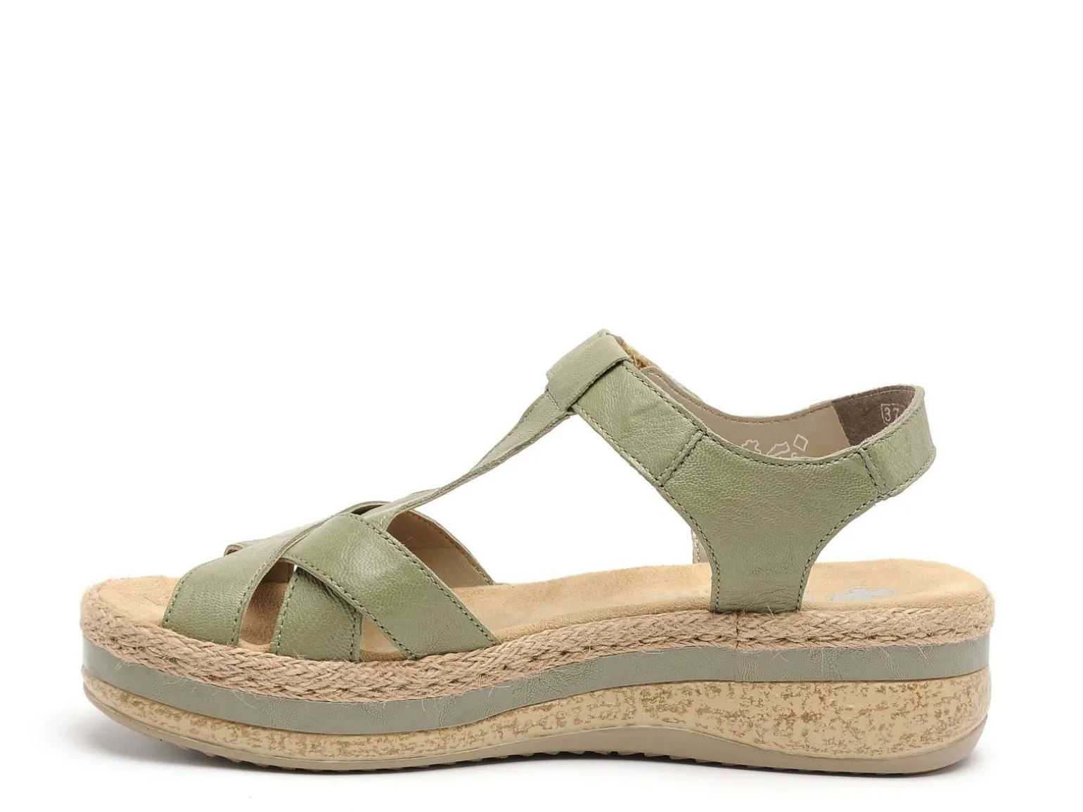 Rieker V0919 Vert Sandales à Talons Femme