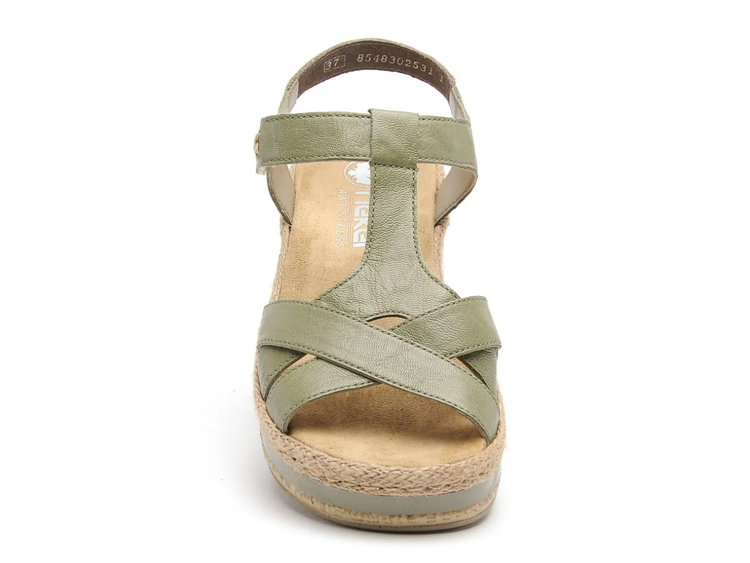 Rieker V0919 Vert Sandales à Talons Femme