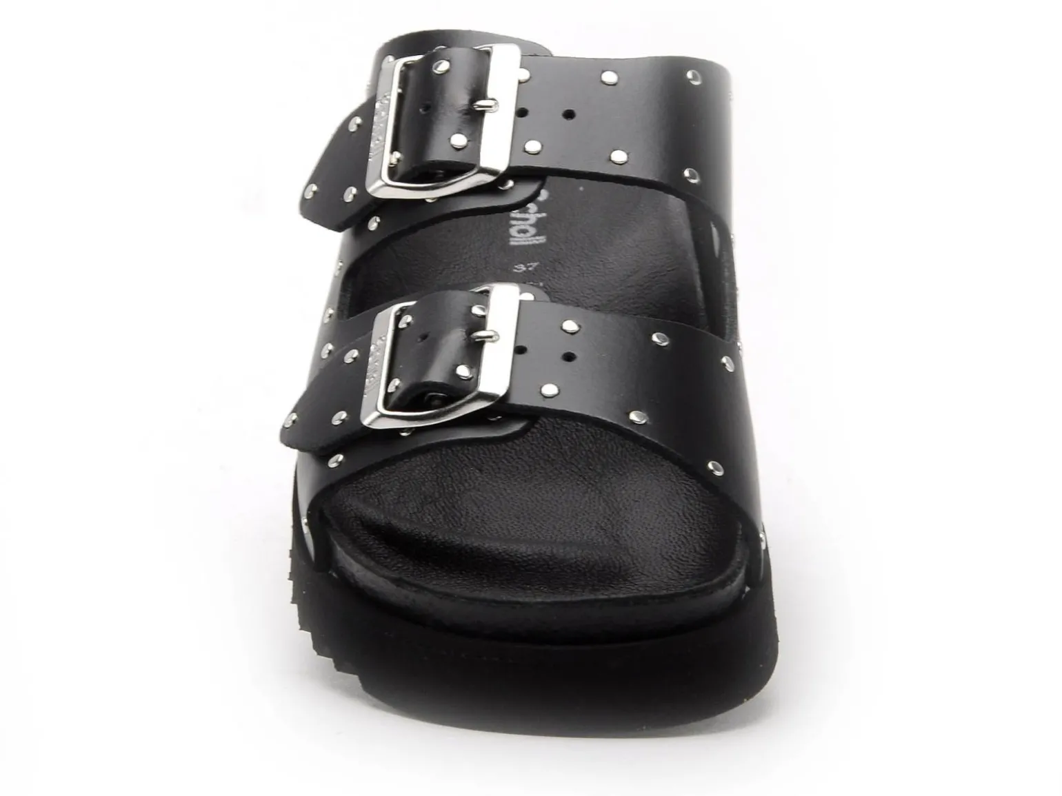 Scholl BEATRIZ LEATHER Noir Mules et Sabots Plats Femme